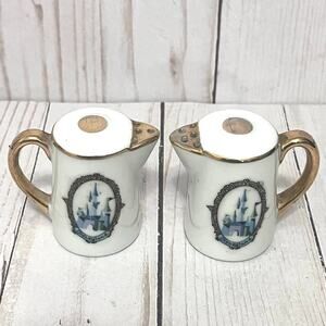 Vintage Disneyland Coffee Teapot Shaped Lady & Constable Salt & Pepper Shaker
